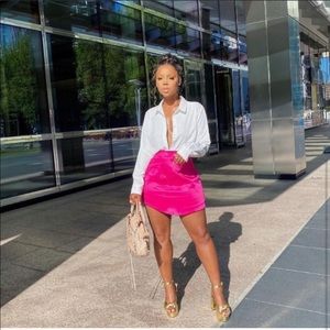 SATIN-FINISH MINI SKIRT